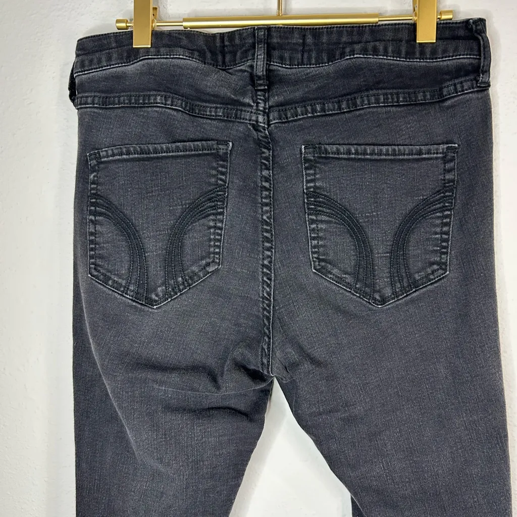 Hollister High-Rise Crop Skinny Jeans Distressed Black Women’s Size 13/31 - Image 6