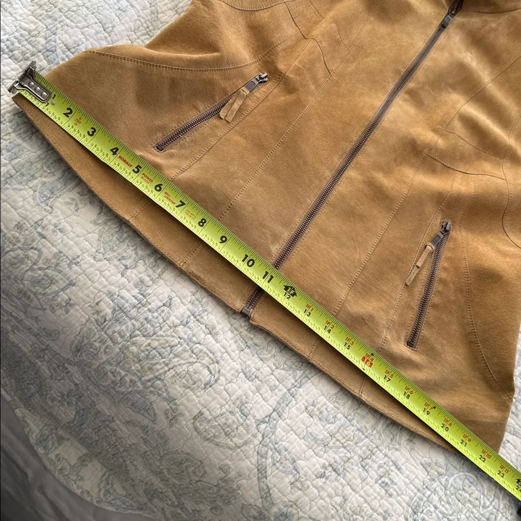 Alfani camel genuine leather suede jacket. L - Image 7