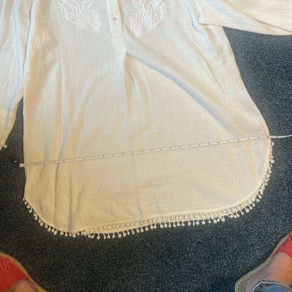 Nvelop Sun IB protection L swim tunic dress White Embroidered Pom - Image 9