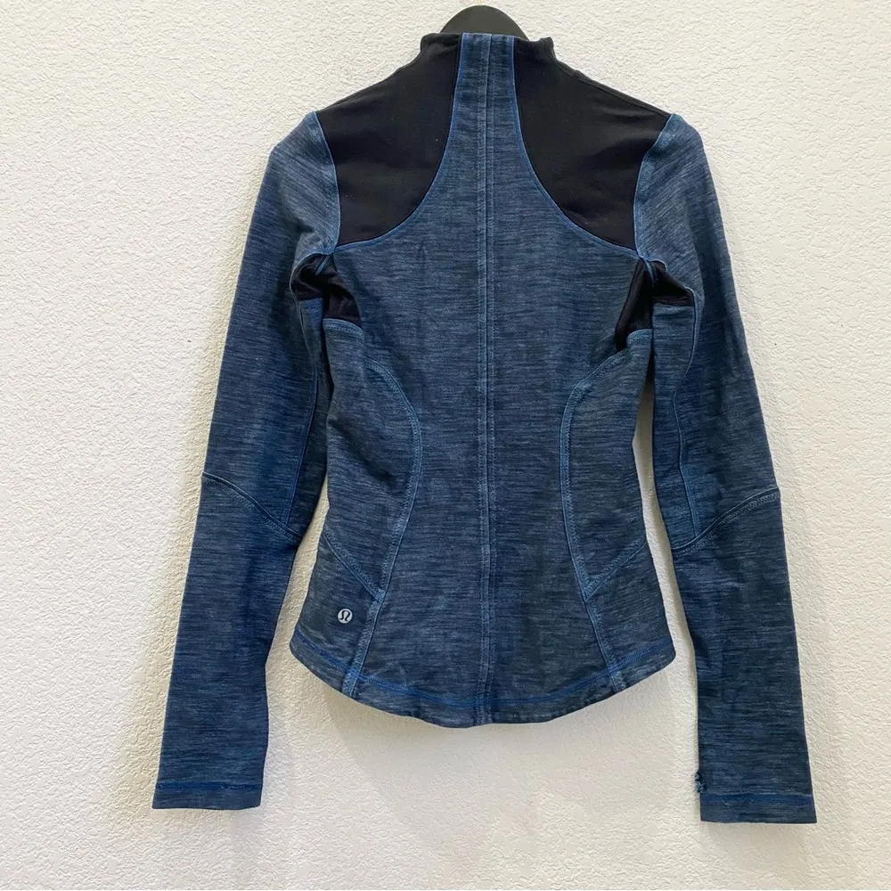 LULULEMON Forme Jacket Reversible Slub Denim Limitless Blue/Black Size 4 - Image 8