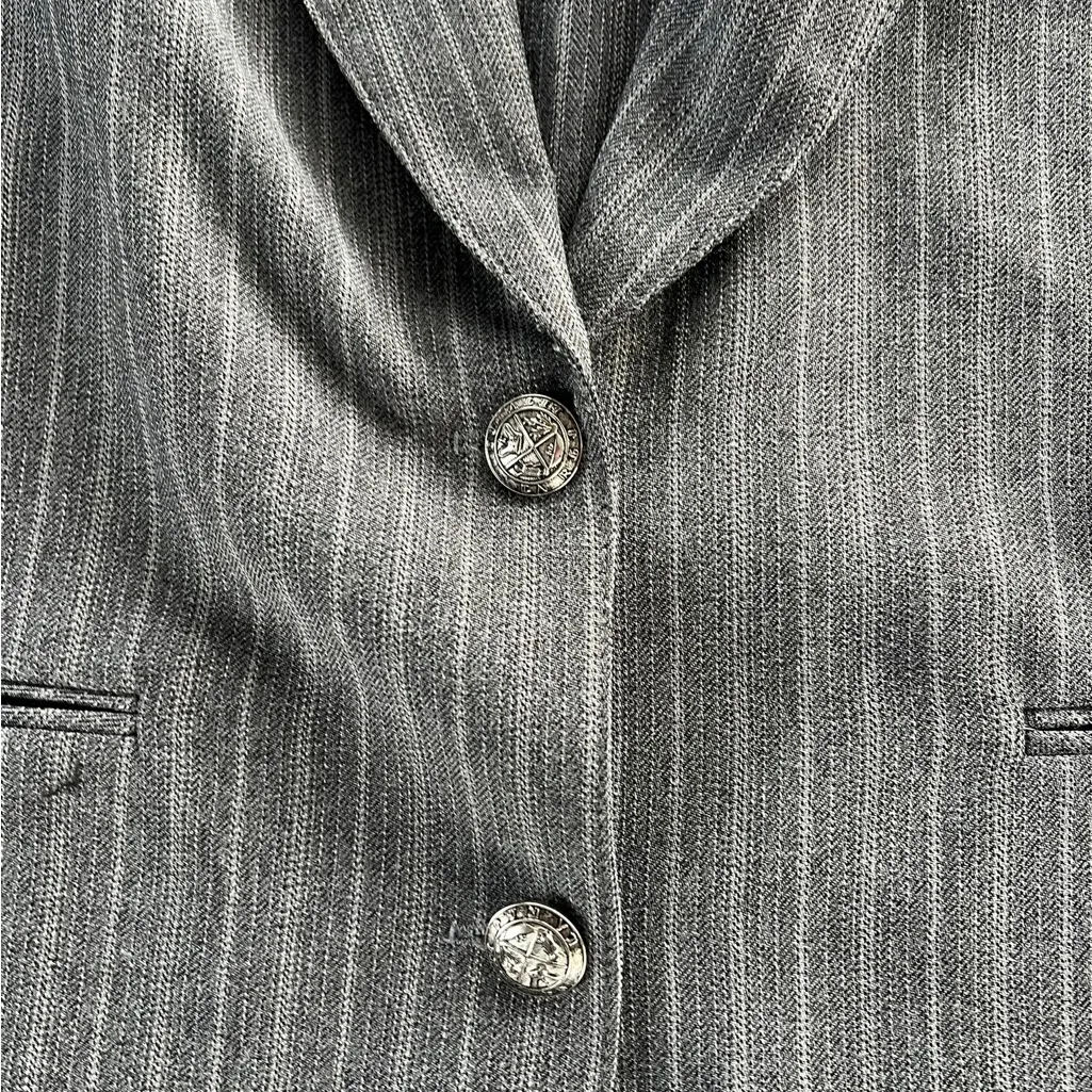 Gray Pinstripe Women's Blazer vintage - Image 3