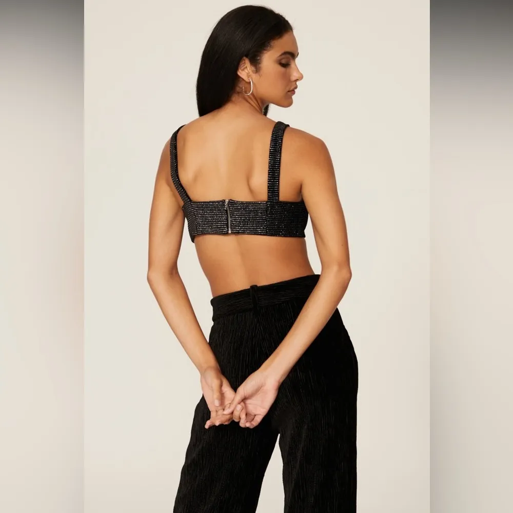 Velvet Bralette Crop Top Glitter Sparkle Shine Keyhole Cutout Coquette 10 - Image 4