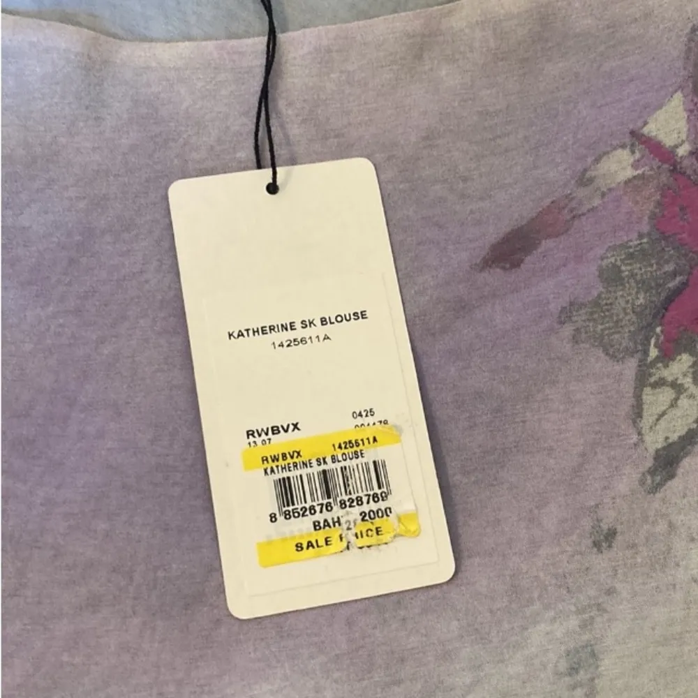 Jim Thompson Katherine 100% Thailand silk blouse poncho one size lilies RARE NWT Blue - Image 6