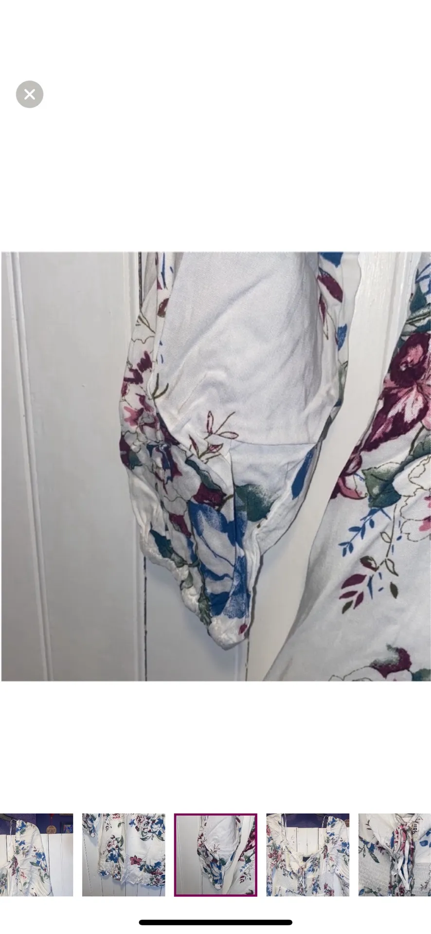 Lumiere Urban Outfitters Mini Dress White Floral M - Image 4