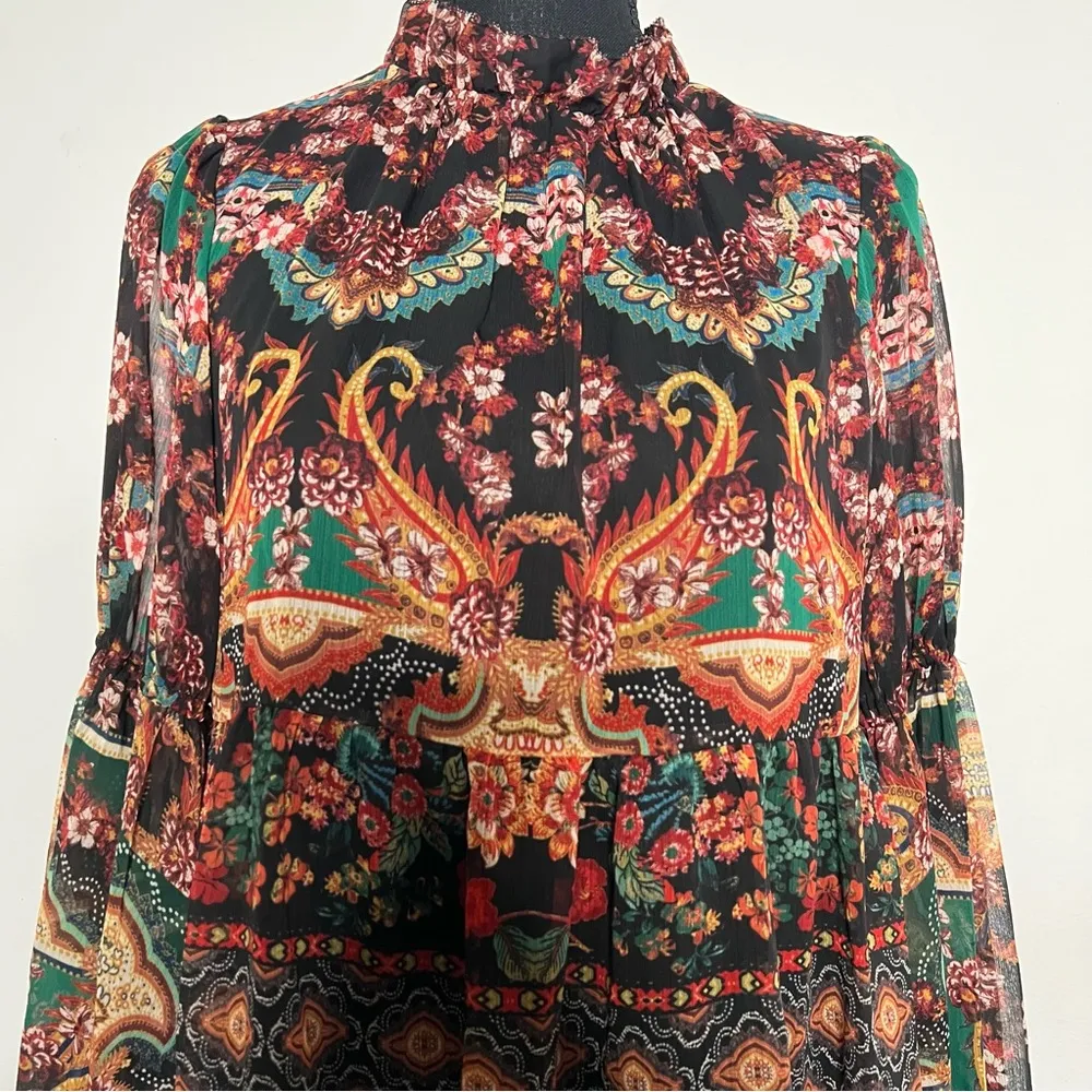 Alice + Olivia Marella Printed Mock Neck Mini Dress 0/XS Women’s Spellbound - Image 4