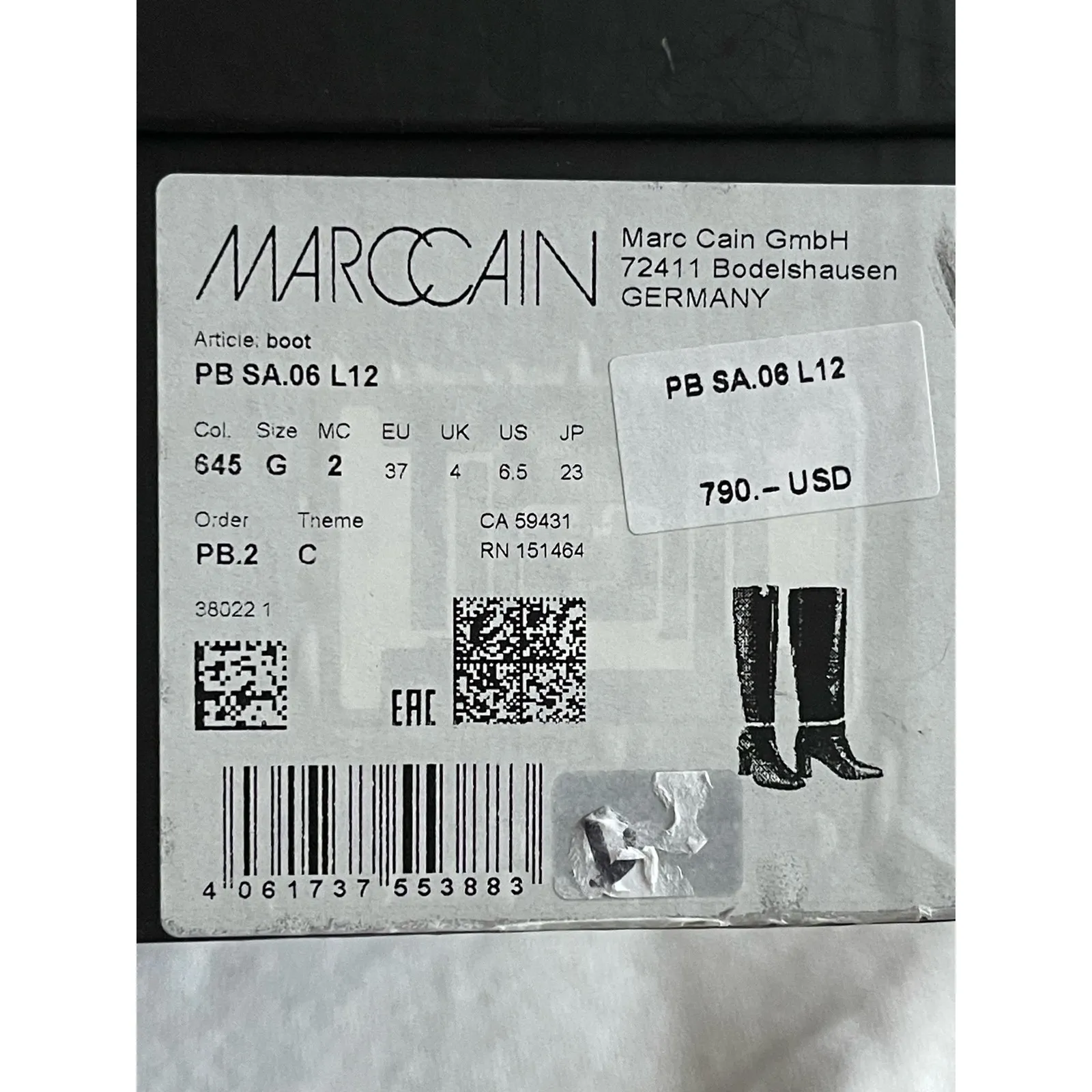 Marc Cain Women's Alligator Print Leather Knee High Article Boots Taupe 6.5 NIB Tan - Image 11