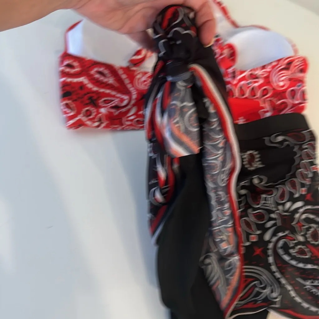 Bandanna bikini size large halter back - Image 5
