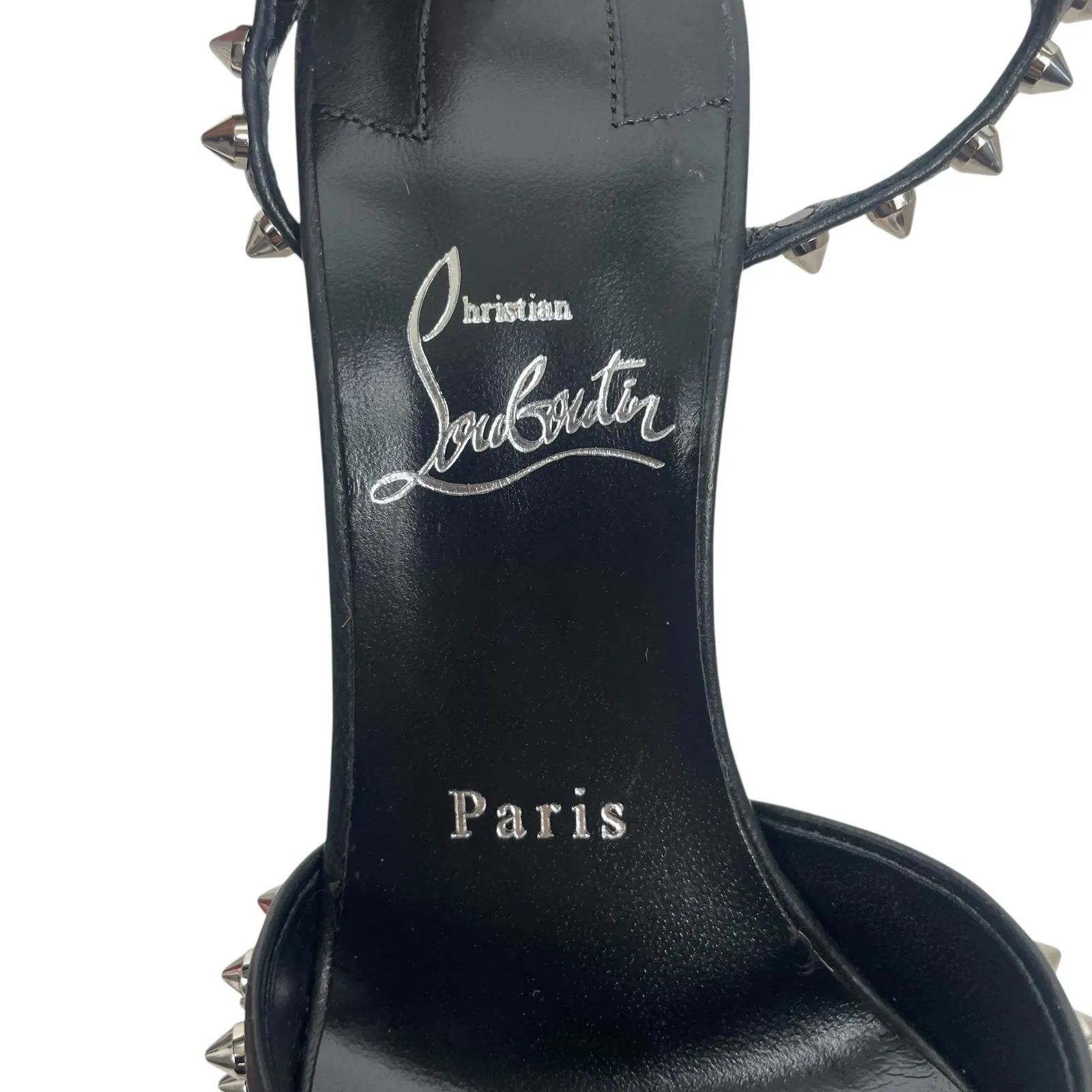 Christian Louboutin Condora Riviera Spike Ankle Strap Pump Black Size 36.5 - Image 11