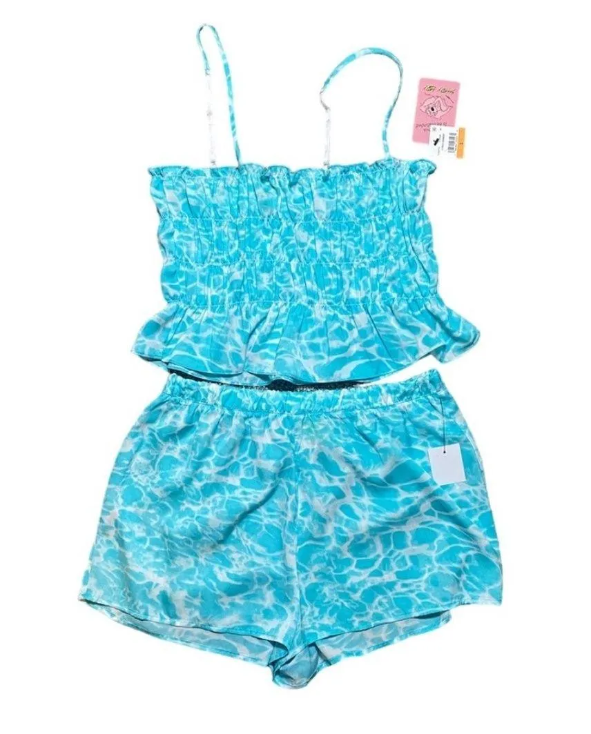 NWT Shady Lady Pool Print Design Pjs Blue - Image 2