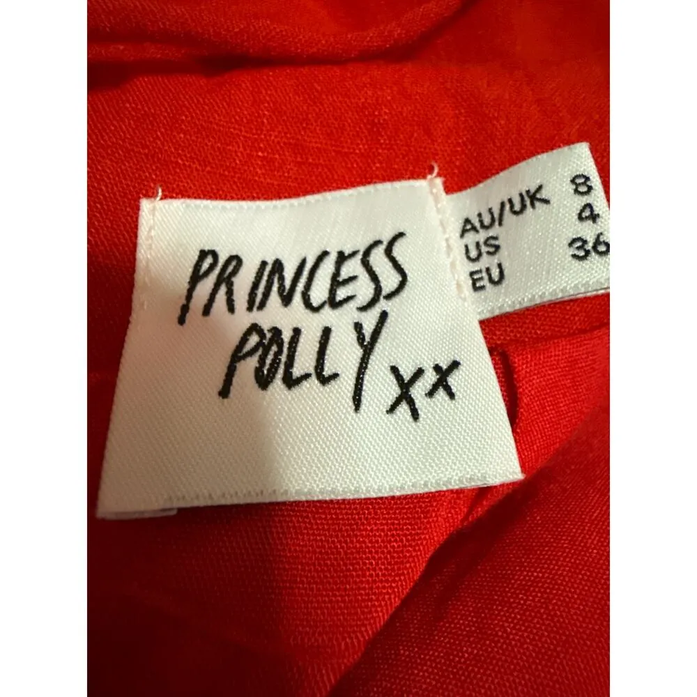 Princess Polly Red Strappy Sleeveless Cami Camisole Tank Fit & Flare Dress 4 - Image 3