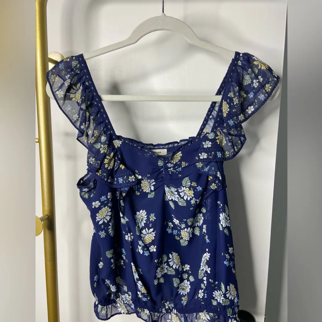 MAX STUDIO NWT Maxi Dress Set Small Blue Floral - Image 4