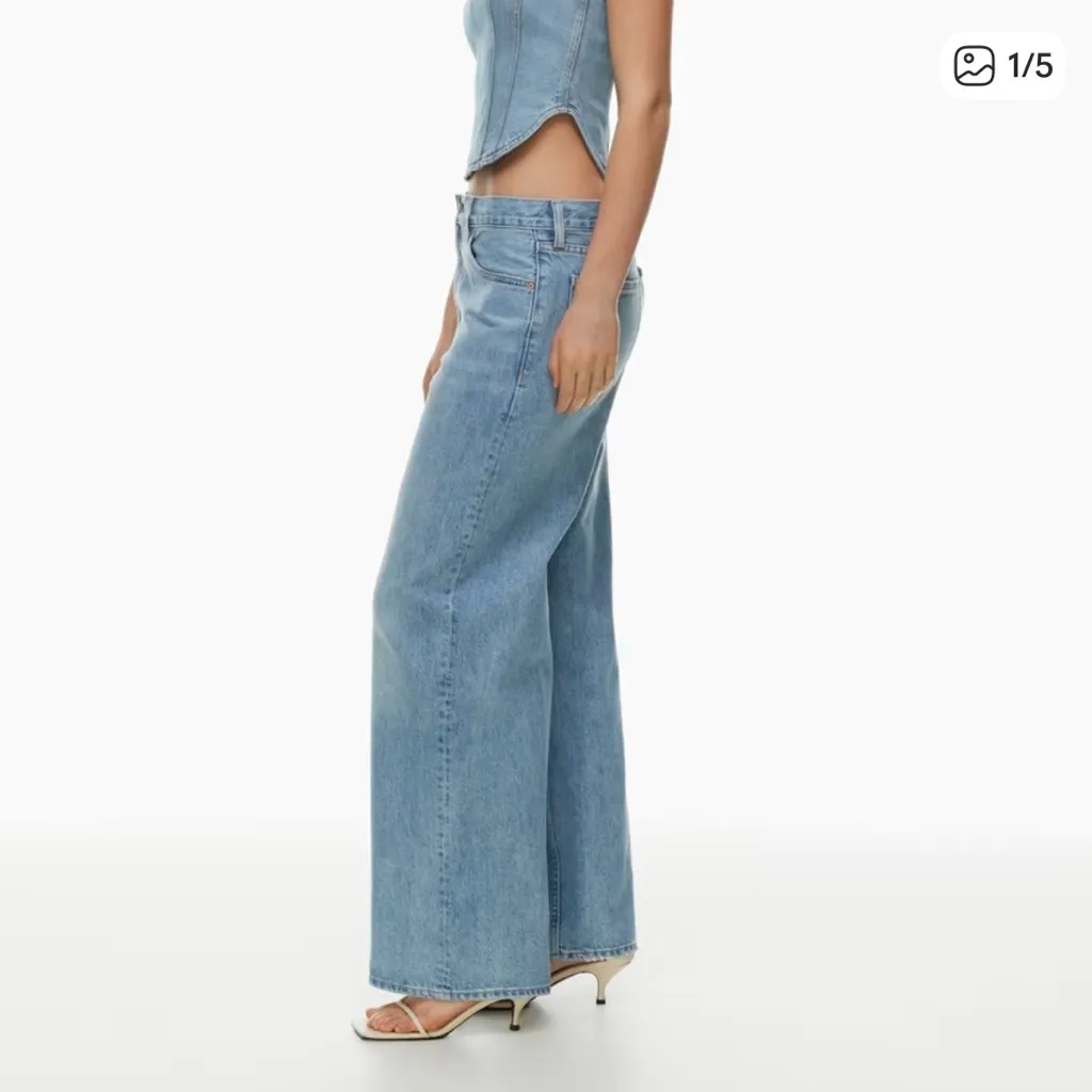 DENIM FORUM ARITZIA‎ the 90s lo-rise baggy wide jean size 23 7 Yrs Bleu taboo - Image 2