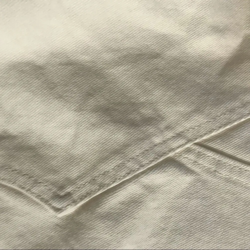 Kensie Yellow Cotton Denim Skirt Raw Edges Size 2 - Image 10