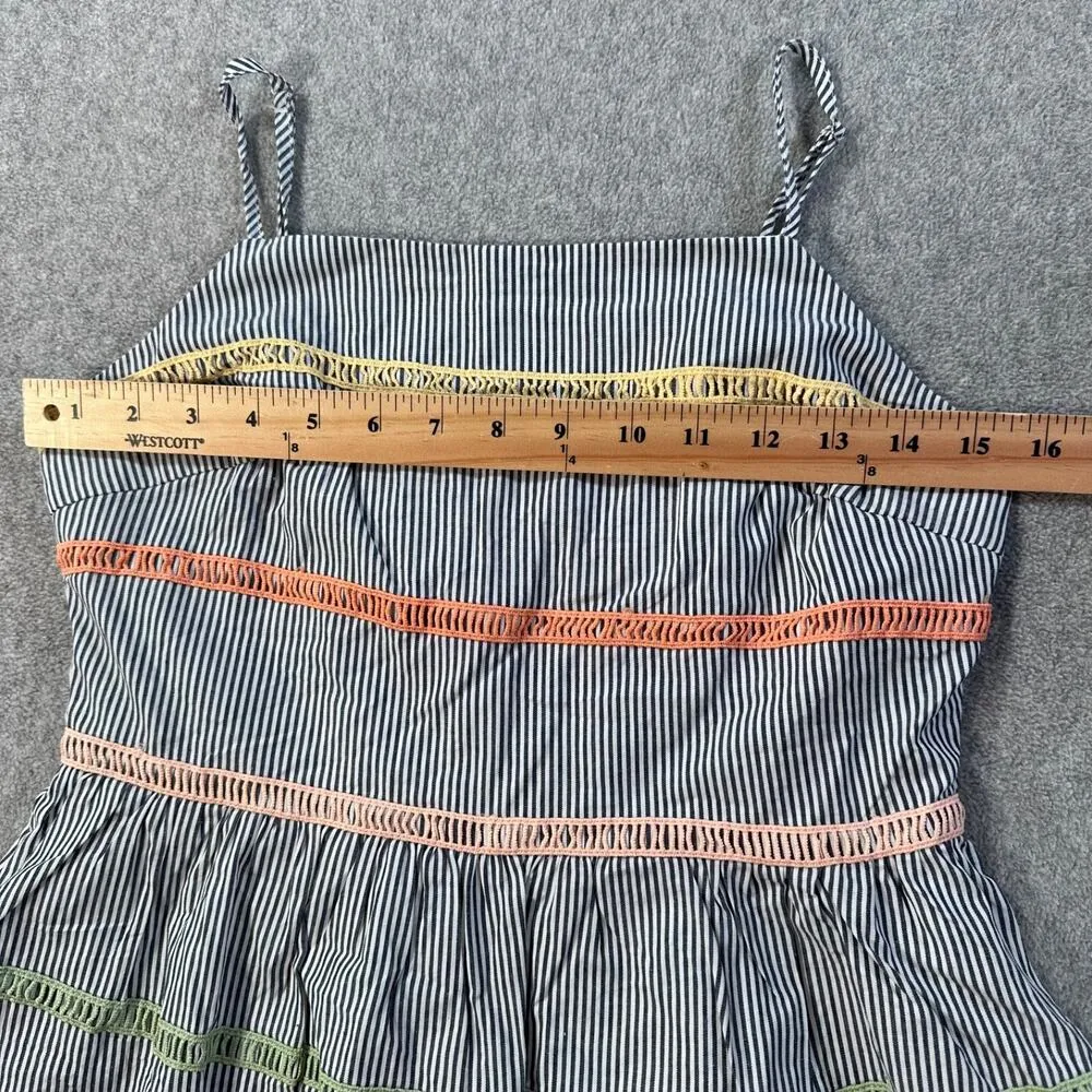 Andree By Unit Mini Dress Size Small Striped Fit & Flare Colorful Stitch Summer - Image 5
