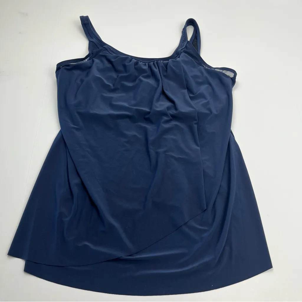 Miraclesuit Illusionist Plus Size Ursula Tankini Top Womens SZ 18 Midnight Blue - Image 3