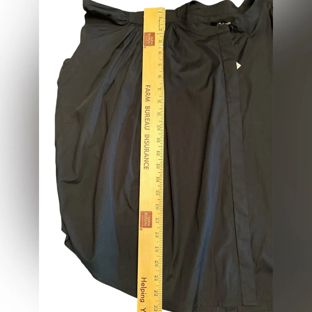 Madewell women’s Poplin Shirred Button-Up Shirt black Size L NWT - Image 8