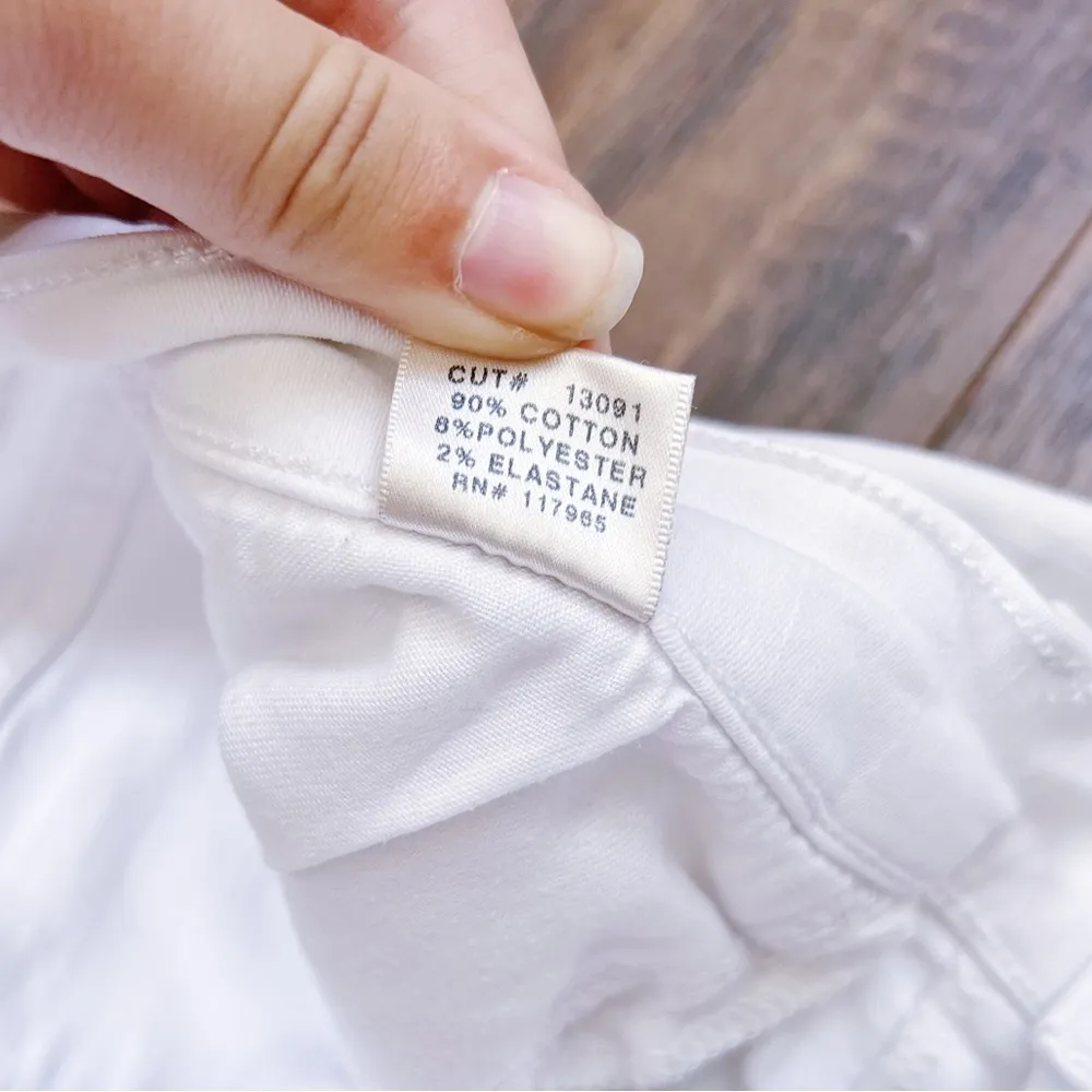 J Brand • Mid Rise Rail Skinny Jeans white Blanc denim stretch slim Anthro - Image 9