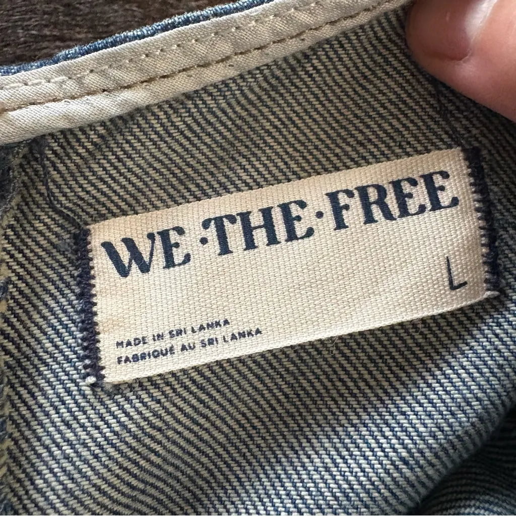 FREE PEOPLE WE THE FREE Denim Amina Wide-Leg One-Piece Jumpsuit Size Large NWT - Image 6