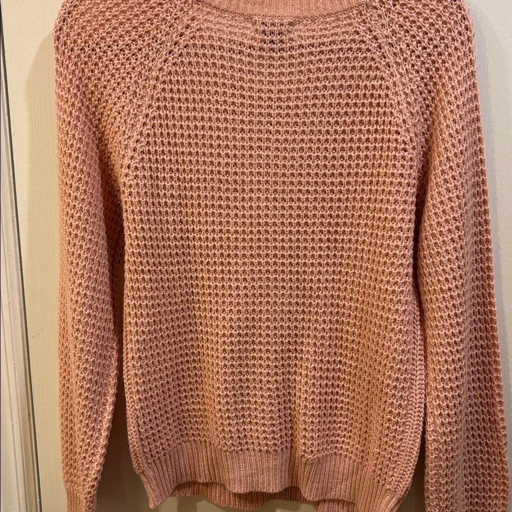LOVE BY CHELSEY PINK CABLE KNIT SWEATER LIGHT WEIGHT LONG SLEEVE COTTON ACRYLIC Size L - Image 7
