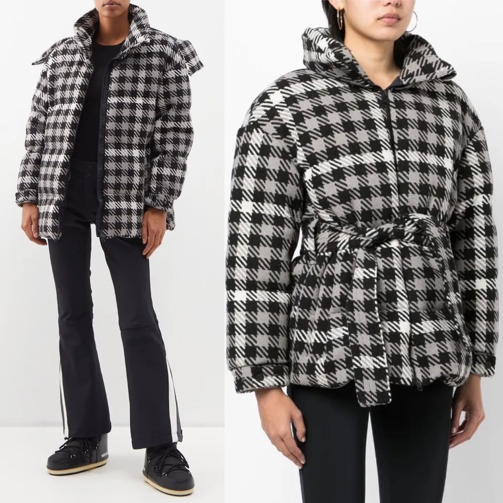 Perfect Moment Star Gingham puffer Jacket, Black & White Size M, New w/Tag Size M - Image 2