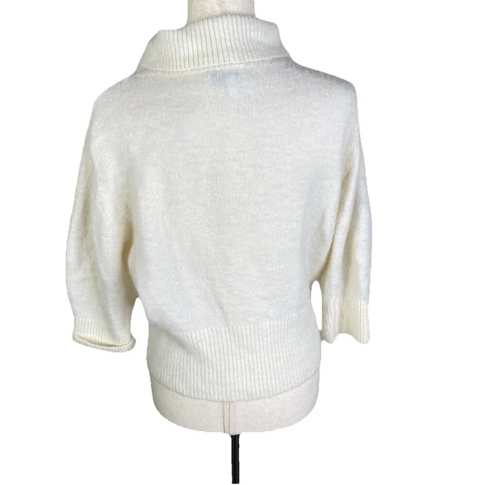Stockholm Atelier & Other Stories IVORY Alpaca Wool Blend MockNeck Sweater Sz S - Image 5