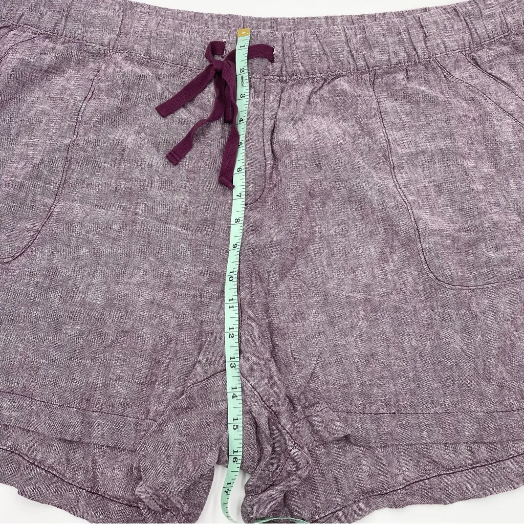 Lane Bryant Linen Blend Shorts Women's Plus Size 26/28 Purple Wine Drawstring - Image 9