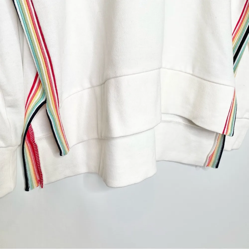 525 America Rainbow Stripe Sweatshirt in Bleach White Multi - Image 6