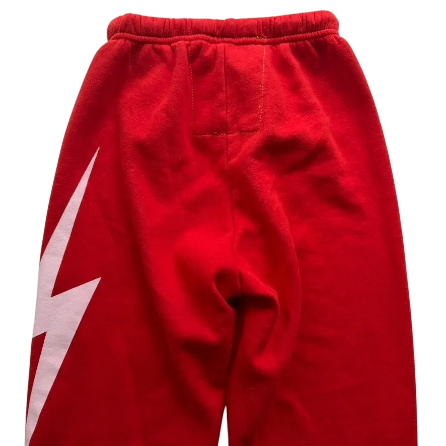 Aviator Nation Red Bolt Print Sweatpant Ladies Size XS Jogger High Rise Cotton - Image 6