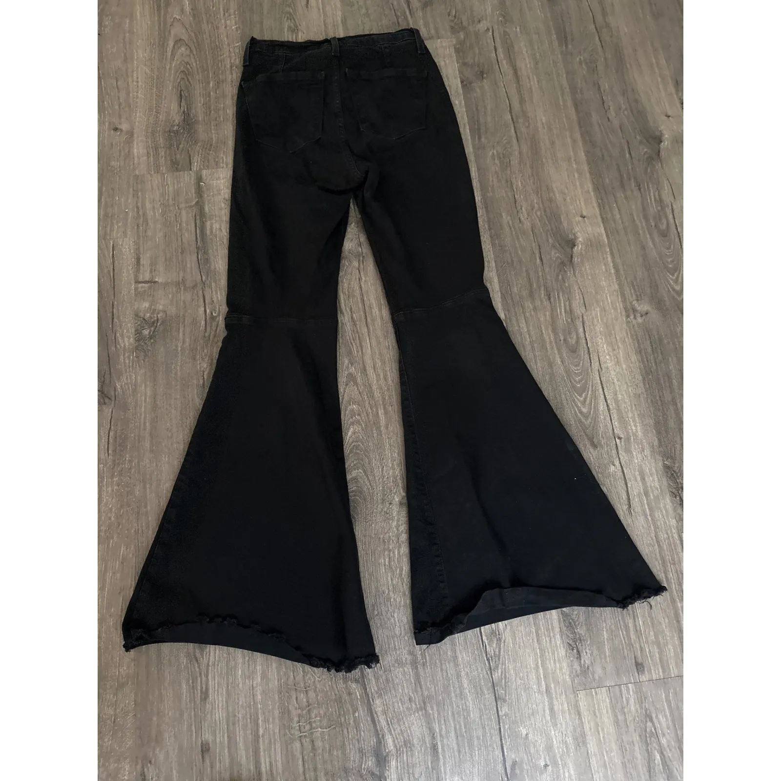 Judy Blue Black High Rise Flare Bell Bottom Jeans Raw Hem Size 3 26 - Image 6