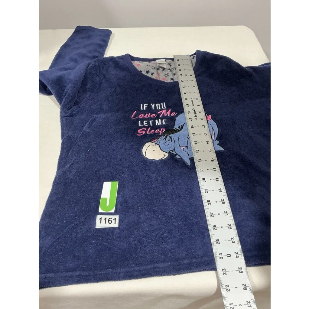 Woman’s Disney Pajama Top XL Eeyore Blue Fleece Lounge Sleepwear - Image 7