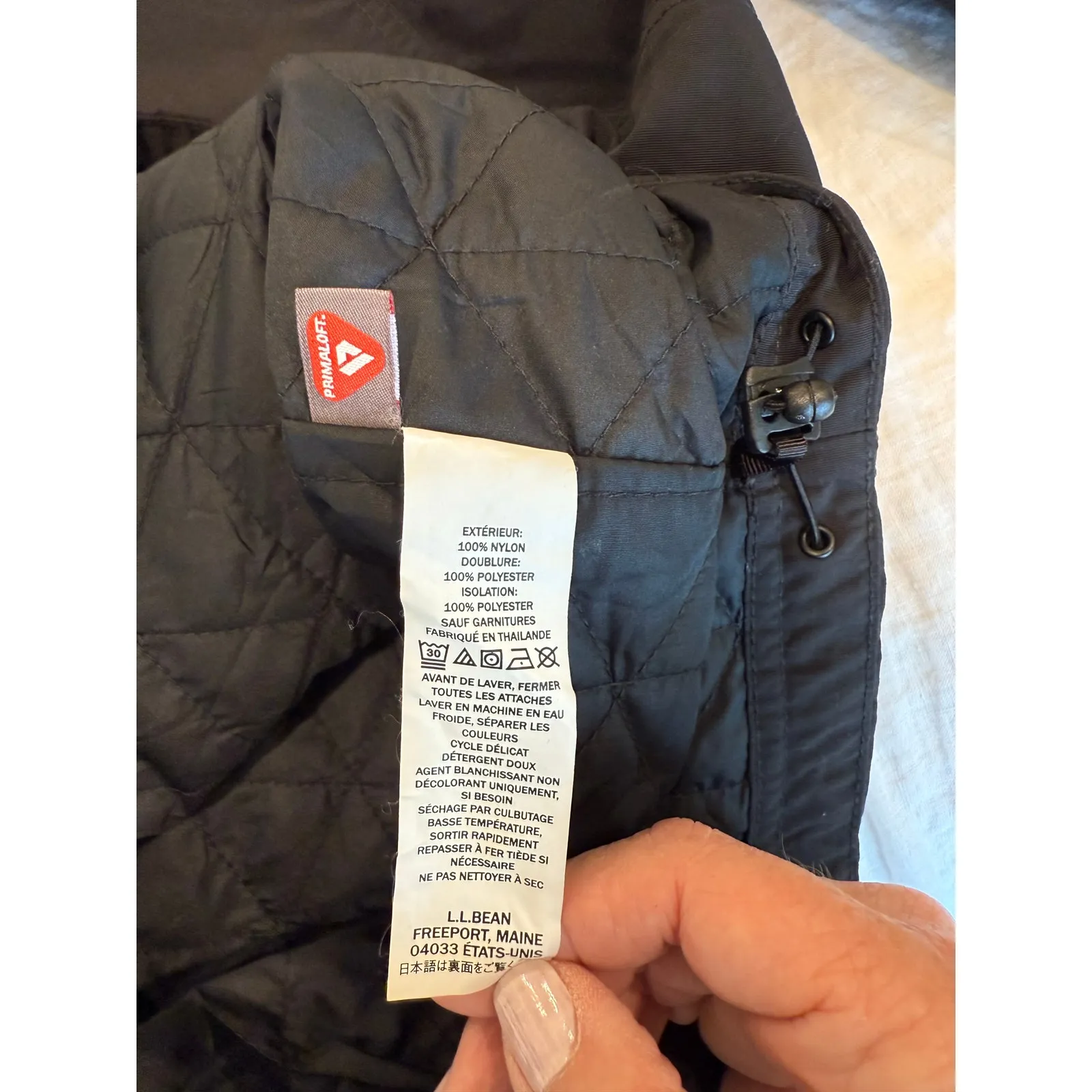 L.L. Bean Mountain Classic Insulated Hoodie Anorak Jacket Black Men's Size Small - Image 10