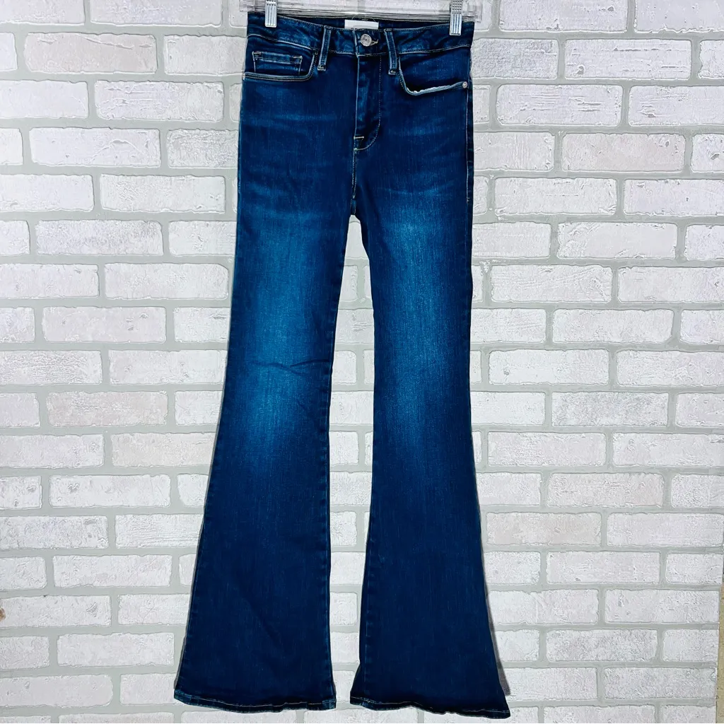 Frame Denim Le One Flare Jeans in Hanbury Wash Size 1 - Image 4