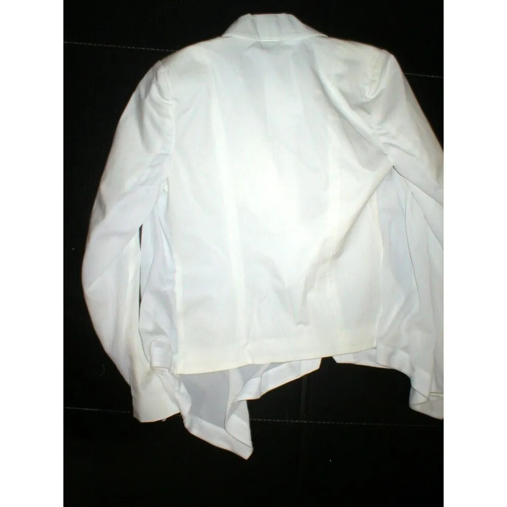 NWT New Womens 6 M Designer Patrizia Pepe White Jacket 42 Italy Flowy Asymmetric Size undefined - Image 6