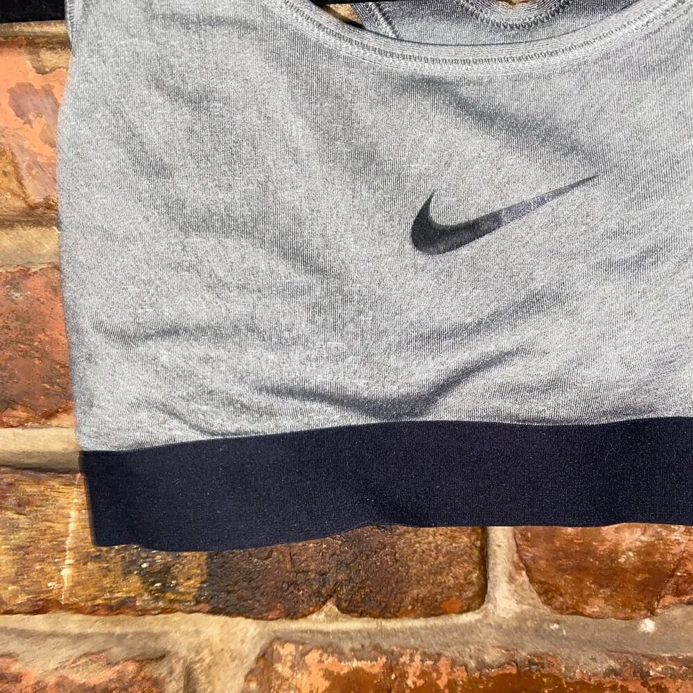 Nike Pro Classic Gray Black Dri-Fit Racerback Sports Bra Women's Size XS - Image 3