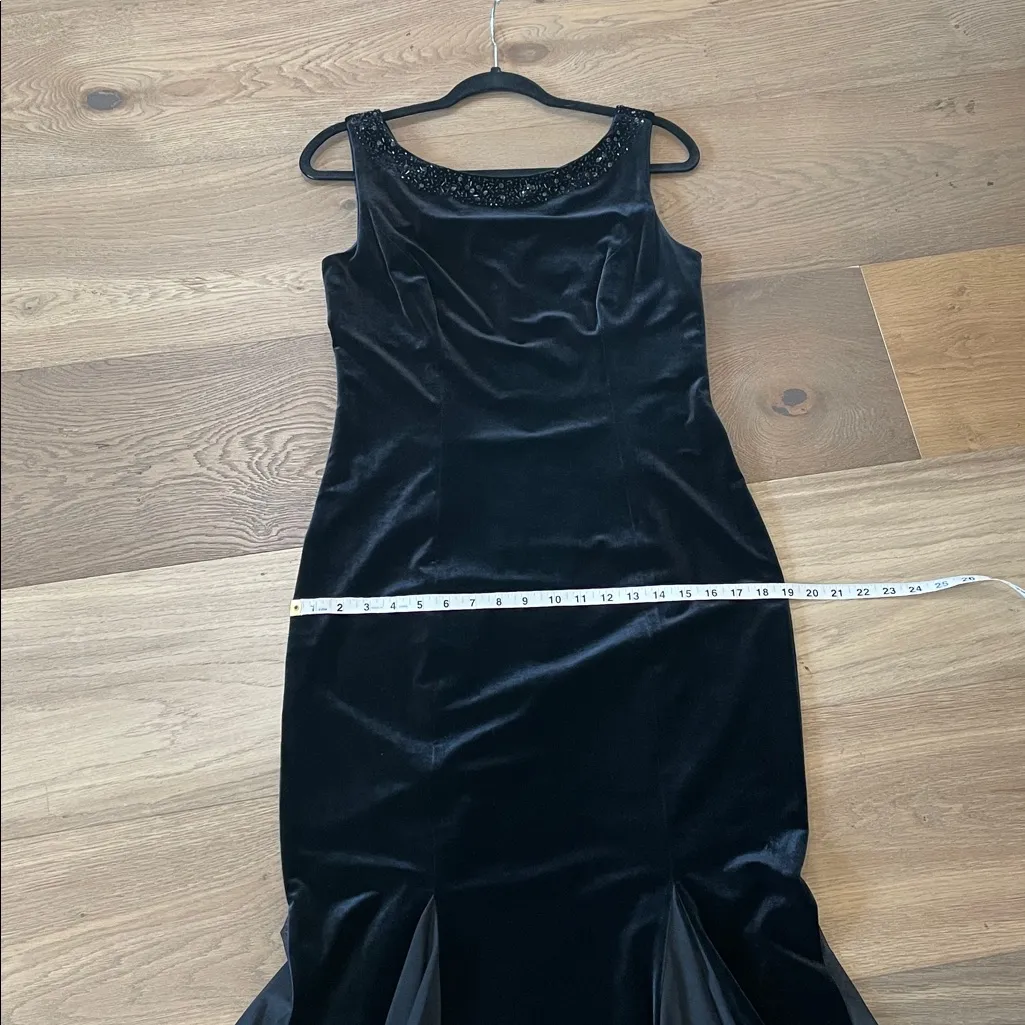 Jessica Howard Velvet Sequin Black Mermaid Dress Size 10 - Image 11