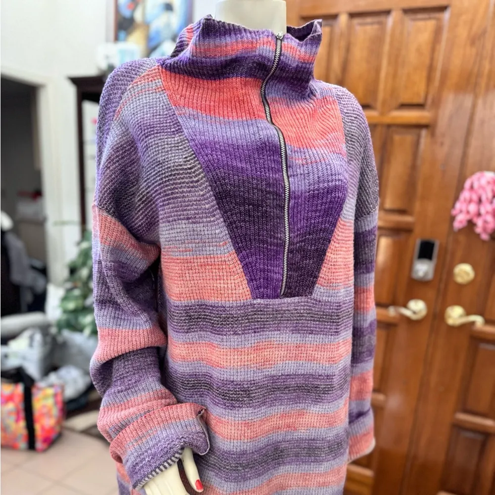 Anthropologie Multi colored Oversized Half Zip Tunic Sweater
Daily Practice by  L - Image 9