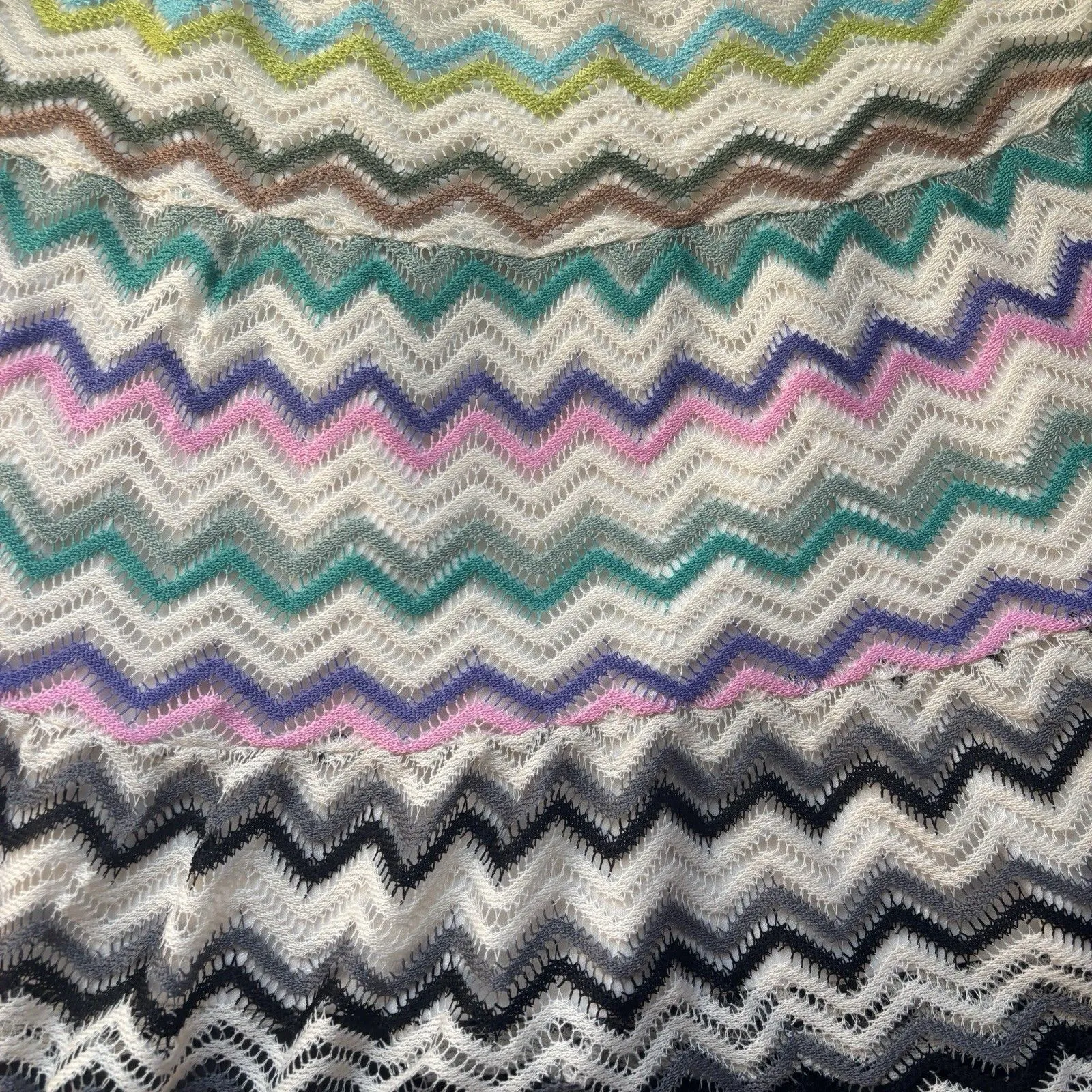 Vintage Lapis Crochet Chevron Knit Skirt Mini A - Image 3