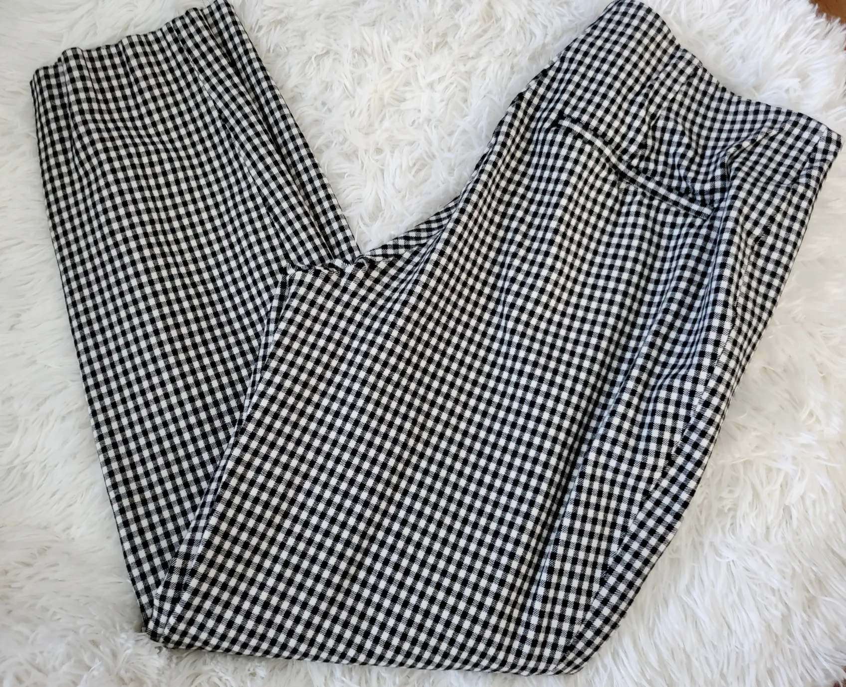 H&M Black and White Checkered Dress Pants - Image 3