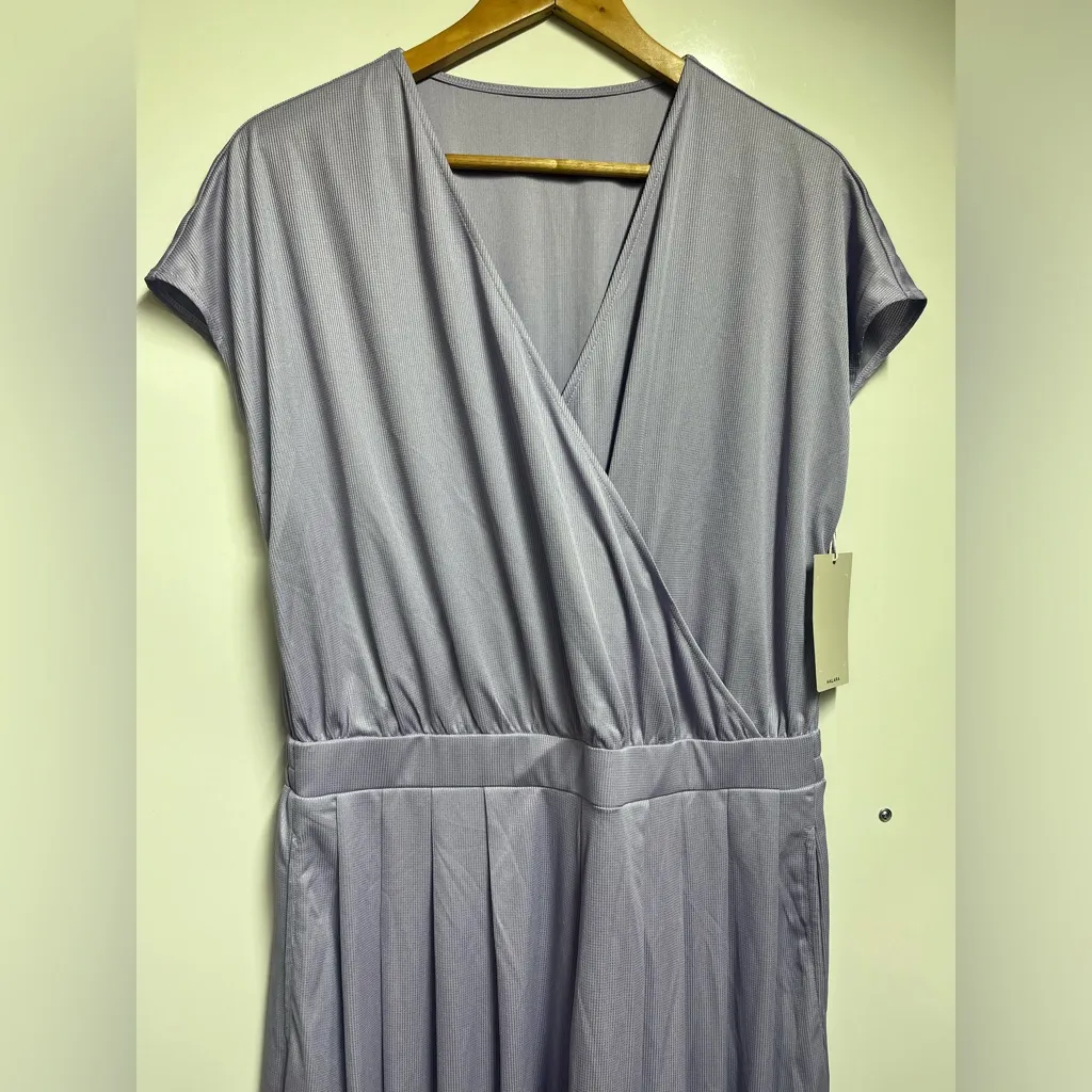 NEW Halara V Neck Short Sleeve Side Pocket Wide Leg Flowy Waffle Casual Jumpsuit - Image 4