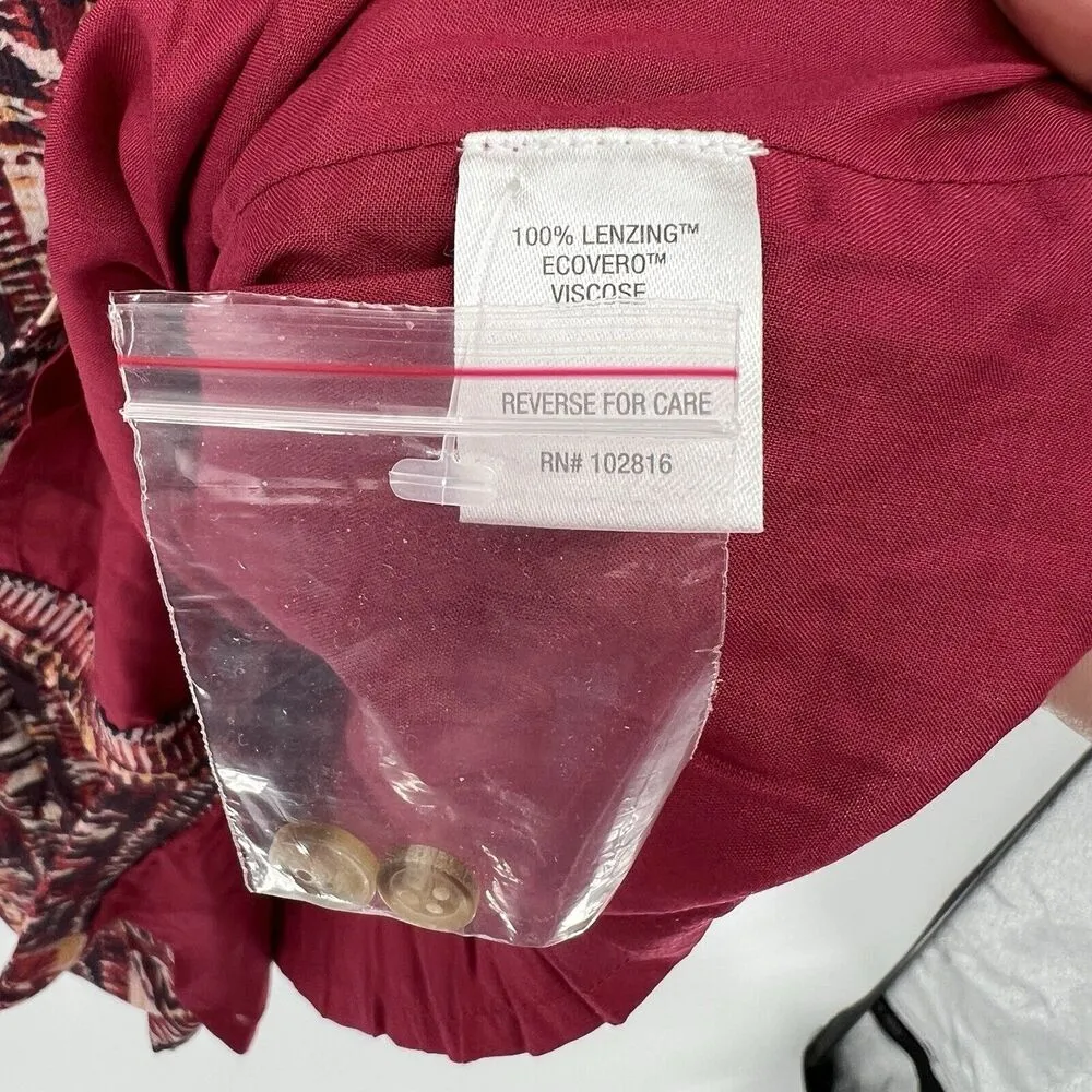 Garnet Hill Jardin‎ Crepe Dress Firesmoke Stripe A-line 3/4 Sleeves Size Small - Image 11