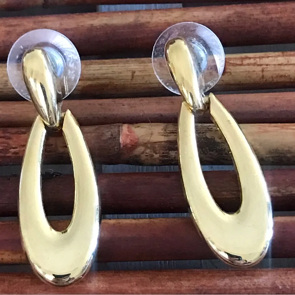 Nine West  Gold Tone Drop Dangle Post Earrings - Image 5