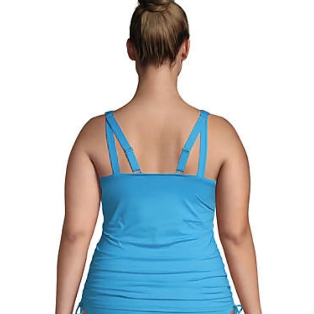 Women's  Chlorine‎ Resistant Adjustable V-neck Underwire Tankini Swimsuit Top - Image 2