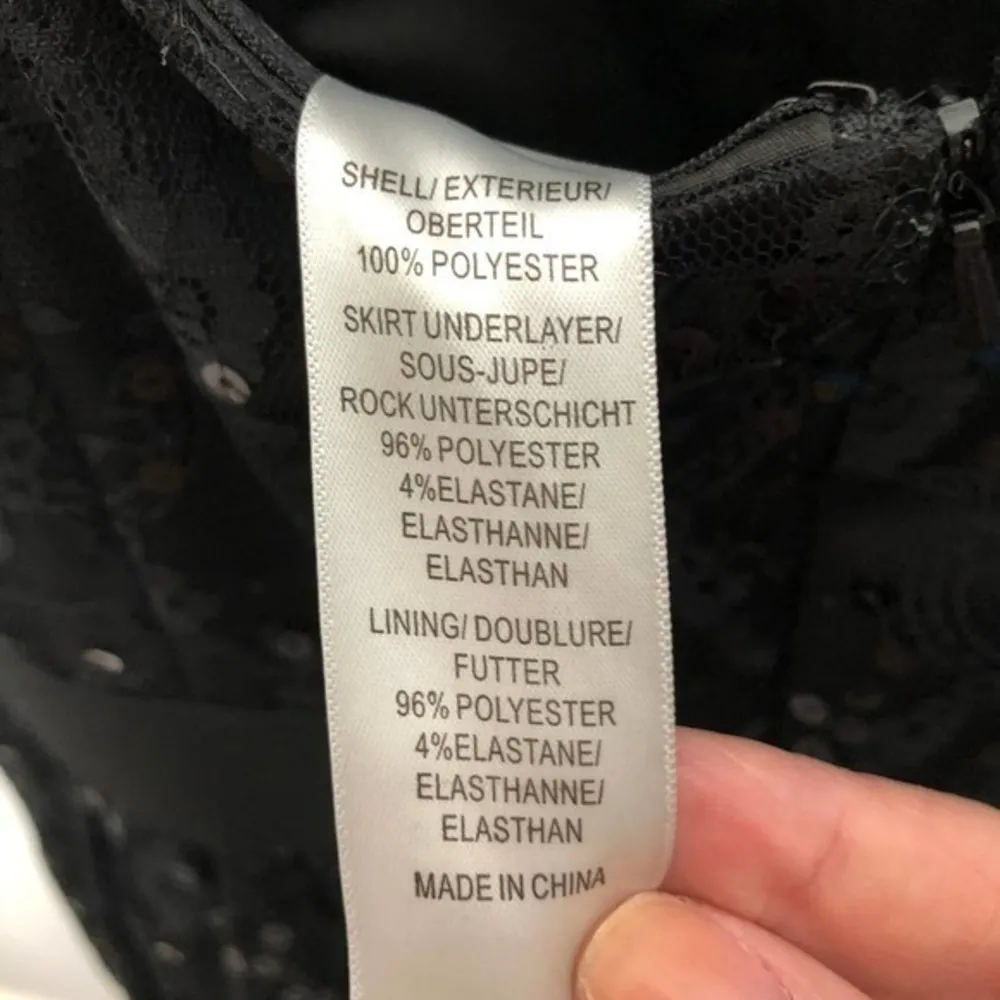 Aidan Mattox black high low sequin strapless dress - Image 6