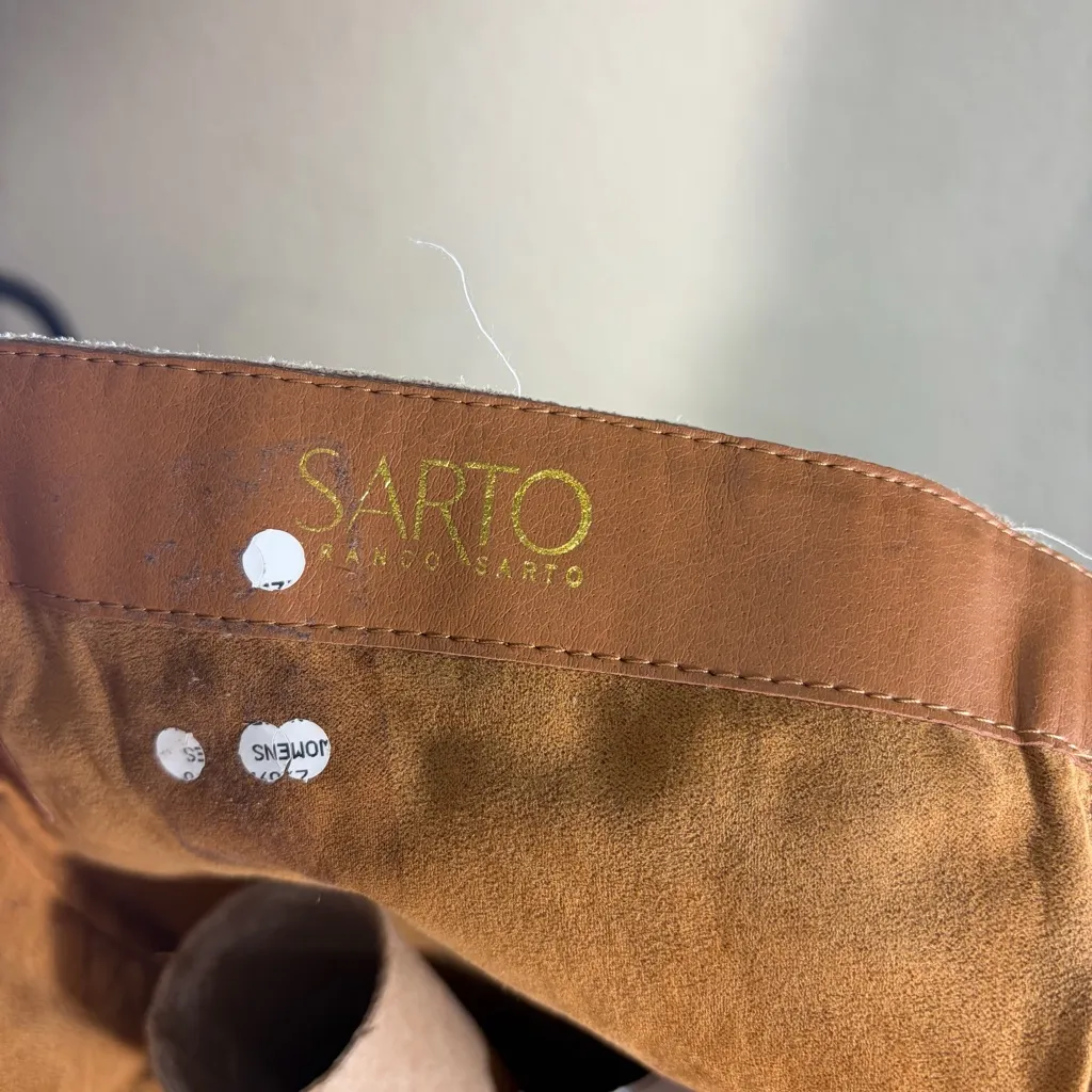 Sarto by Franco Sarto Coley Knee High Riding Boot Sz 7M Suede Leather Boho Party Tan - Image 7
