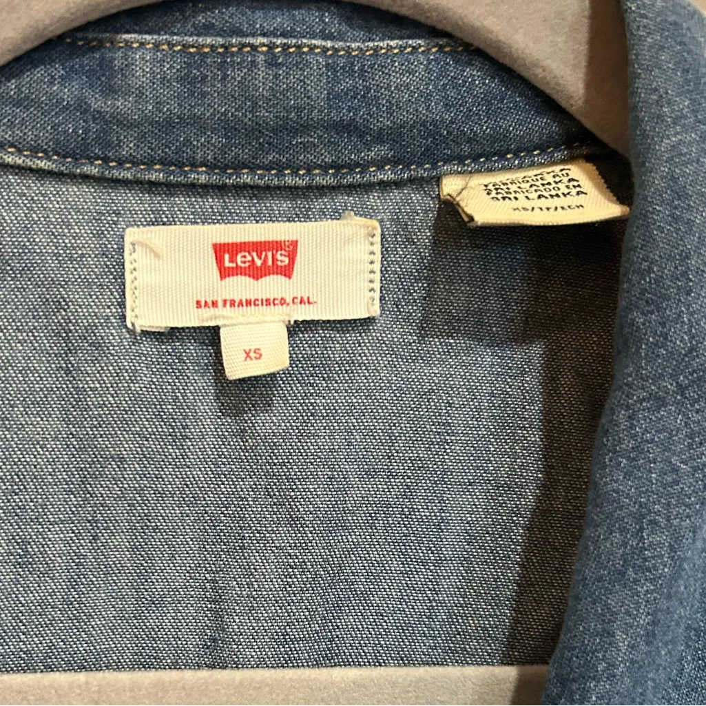 Levi's Red Label Blue Denim Button-Front Dress XS - Image 2