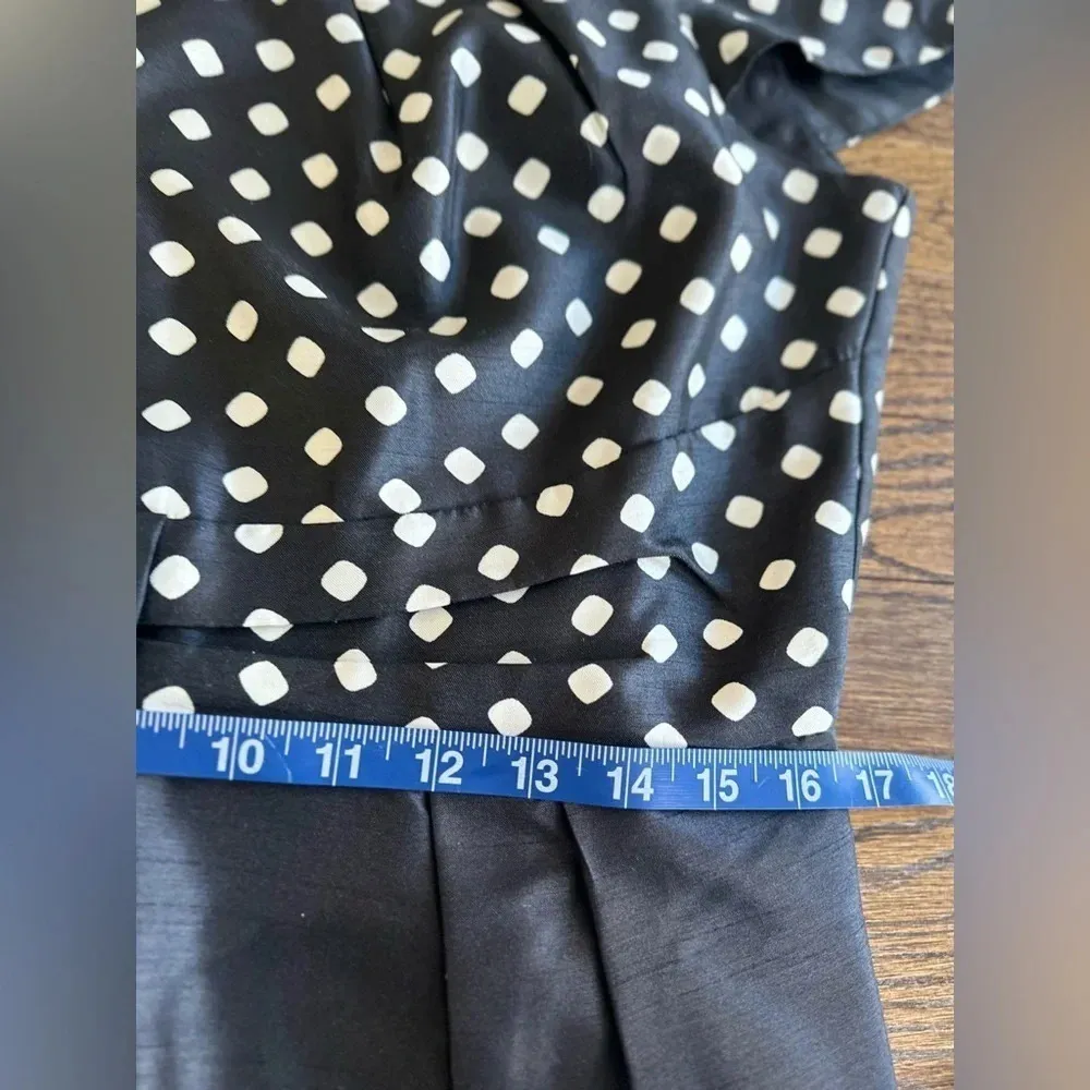 Sara Campbell Women's Polka Dot Bow Short Sleeve Dress Black. SZ 14 C0530 White - Image 7