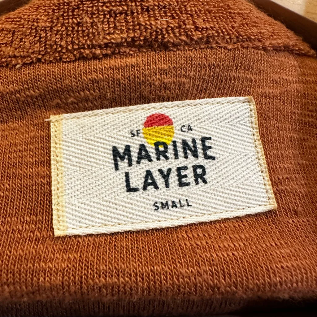 Marine Layer Women's Lucy Resort Button Front Collared Relaxed Fit Shirt Size S - Image 9