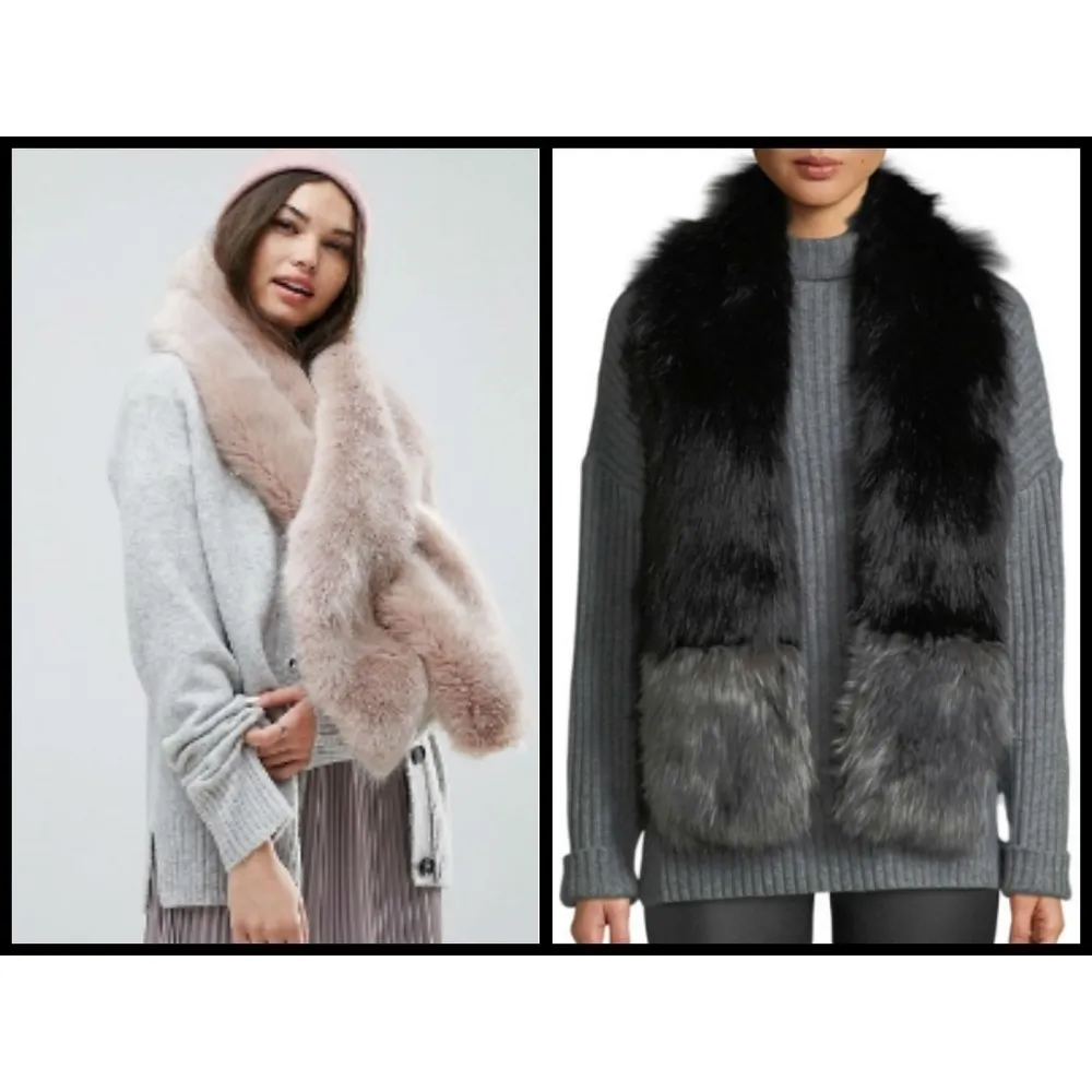 💕LOVE TOKEN💕 Ombre Faux Fur Stole Pull Through Scarf - Image 3