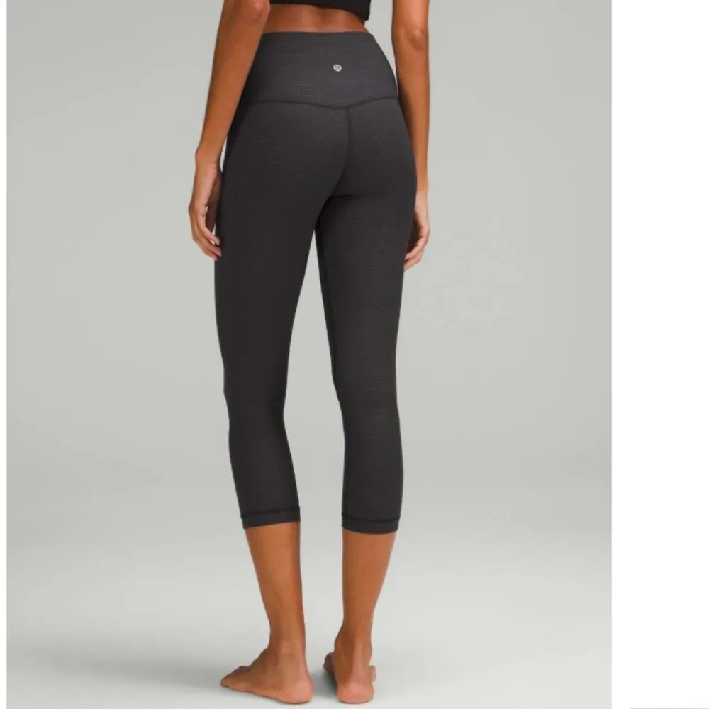 Lululemon Align High-Rise Crop 21" Polka Squat Emboss Leggings, Black | Size 4 - Image 2