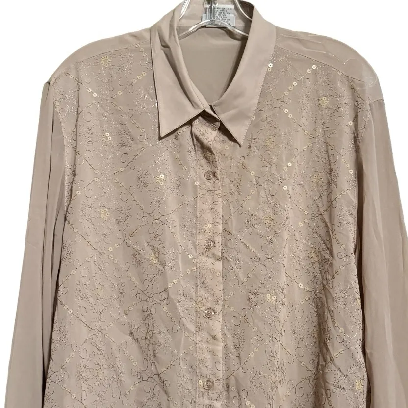 Vintage Bon Worth‎ Polyester Blouse Size L - Image 2